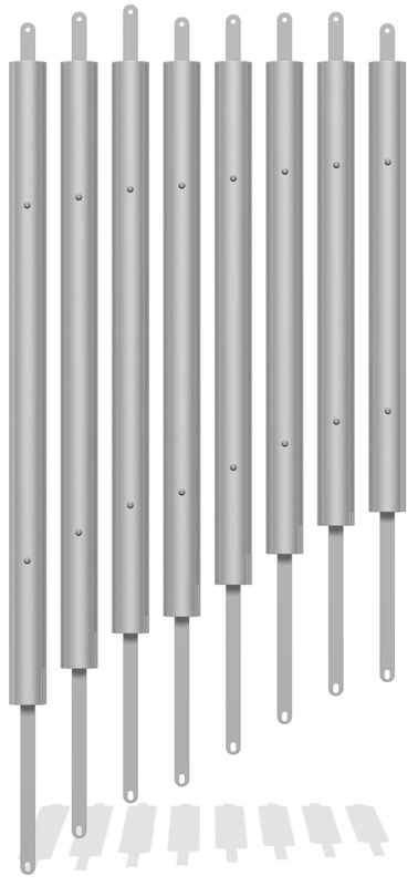 76mm Tube Chimes (8) with Straps Diatonic