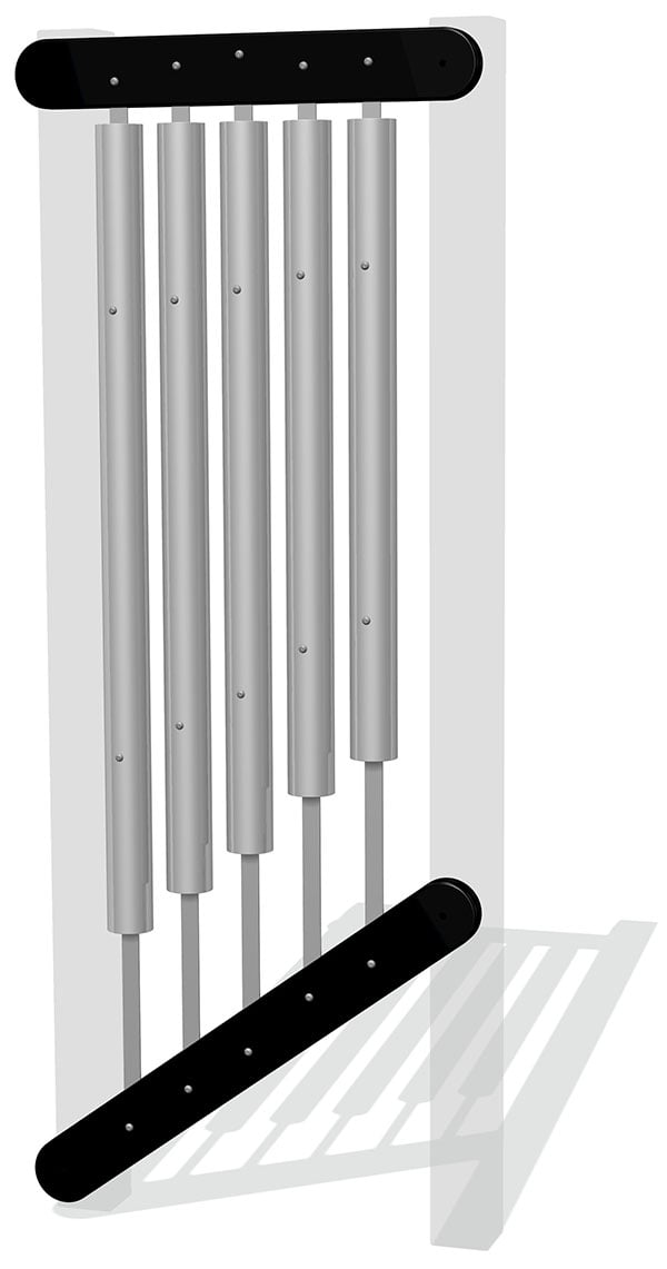 76mm Tube Chimes (5) Rail Mounted Pentatonic