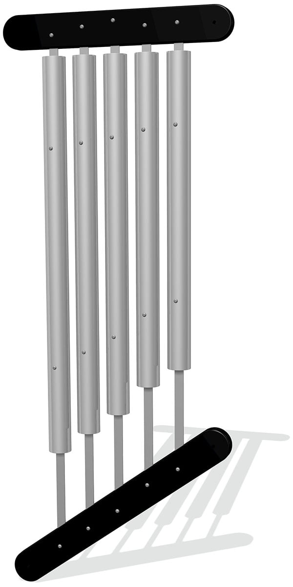 76mm Tube Chimes (5) Rail Mounted Pentatonic