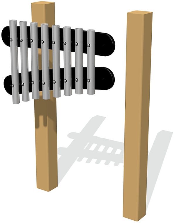 38mm Tube Chimes (8) Rail Mounted Diatonic