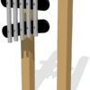 38mm Tube Chimes (5) Rail Mounted Pentatonic