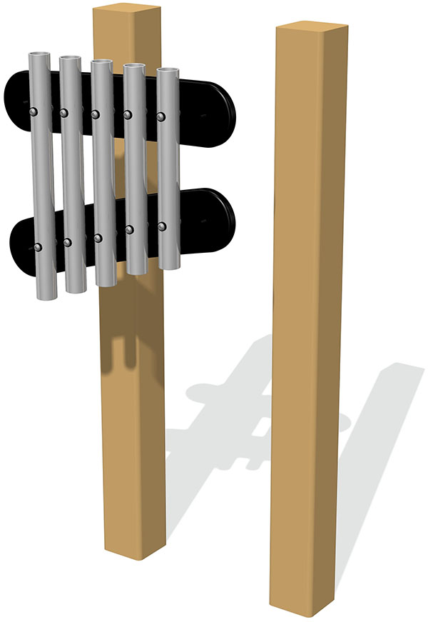 38mm Tube Chimes (5) Rail Mounted Pentatonic
