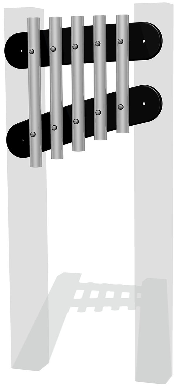 38mm Tube Chimes (5) Rail Mounted Pentatonic