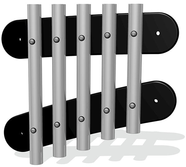 38mm Tube Chimes (5) Rail Mounted Pentatonic