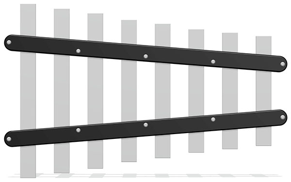 38mm Flat Chimes (8) with Mounting Strips Pentatonic
