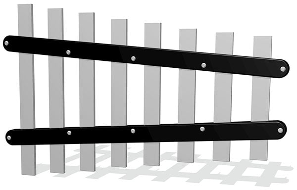 38mm Flat Chimes (8) with Mounting Strips Pentatonic