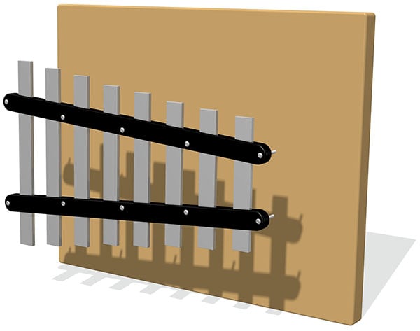 38mm Flat Chimes (8) with Mounting Strips Pentatonic