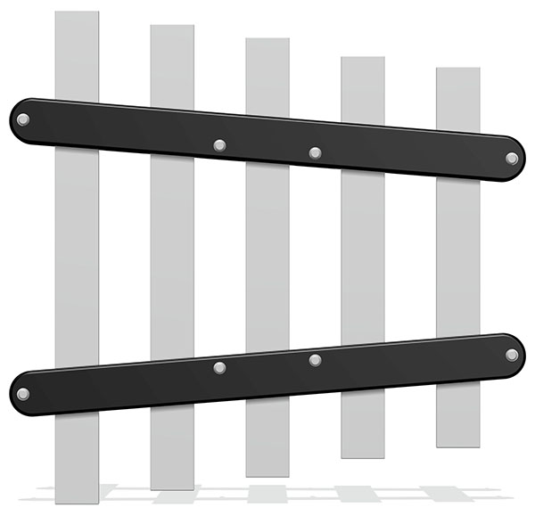 38mm Flat Chimes (5) with Mounting Strips Pentatonic