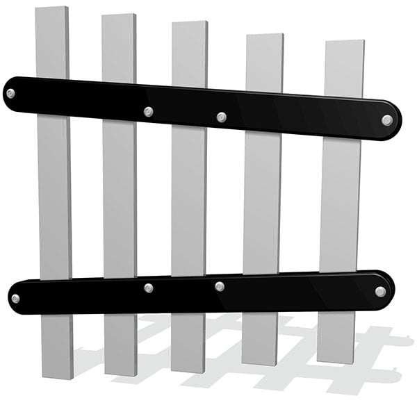 38mm Flat Chimes (5) with Mounting Strips Pentatonic