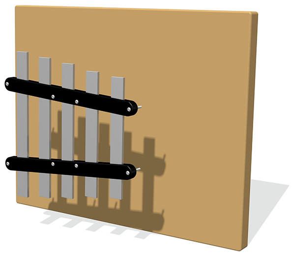 38mm Flat Chimes (5) with Mounting Strips Pentatonic