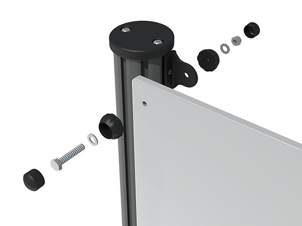 Alu Extruded Post with Top Cap - 1700mm Long